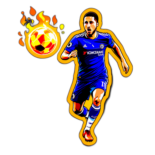 Sticker van Eden Hazard in Actie