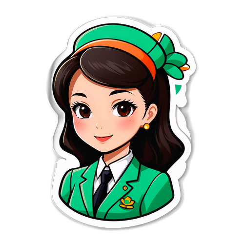 สติกเกอร์พนักงานต้อนรับบนเครื่องบิน EVA Air ในสไตล์โมเดิร์นและสวยงาม