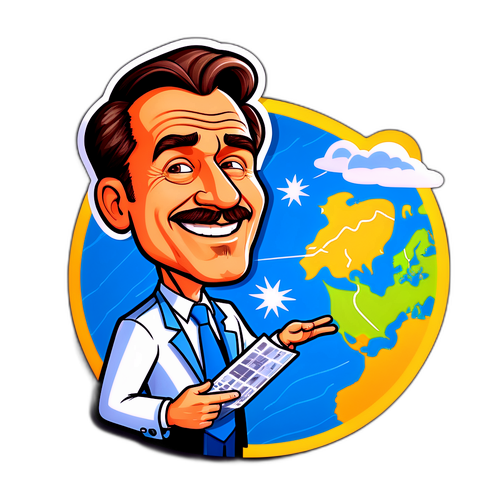 Humorous Weatherman Caricature