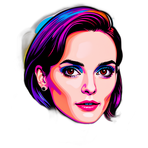 Kolorowa naklejka Winony Ryder w stylu pop-art