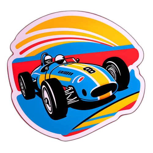 Σχεδίαση κλασικού αυτοκινήτου αγώνων με γραμμές ποδοσφαίρου