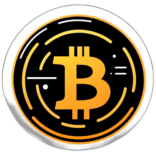 Sticker Minimalis Simbol Bitcoin dan Graf Trend Meningkat