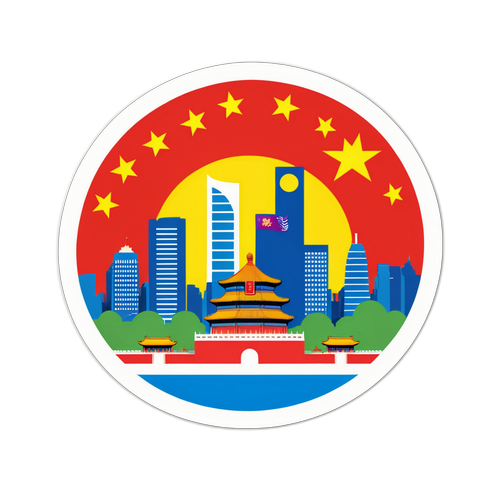 北京国旗场景贴纸