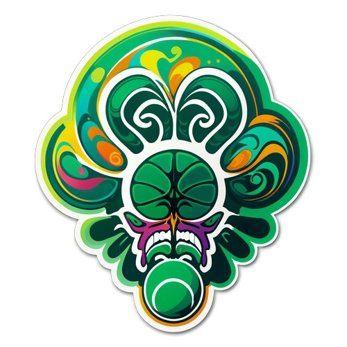 Psychedelic Celtics Logo Sticker