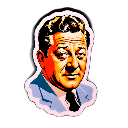 Autocollant vintage de Jean Gabin avec une citation célèbre