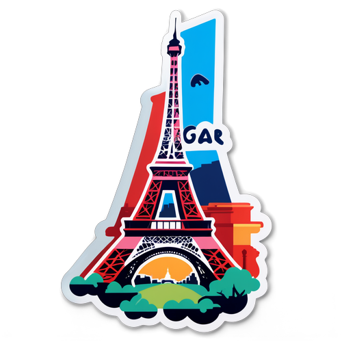 Verbazingwekkende Sticker: De Iconische Parijse Skyline Met De Eiffeltoren En Het PSG Logo!