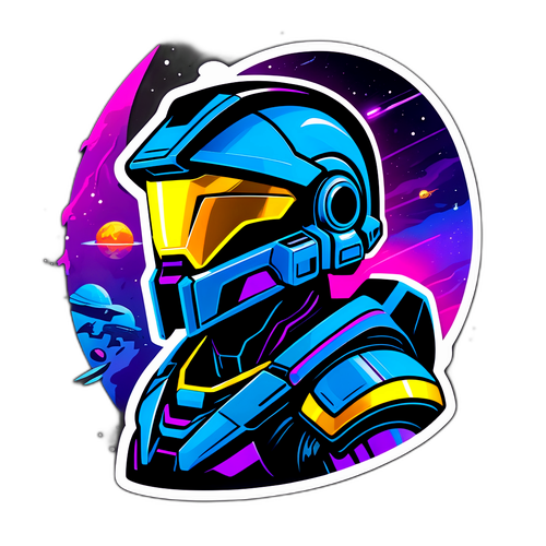 Stiker Futuristik Bertema Halo