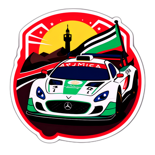 מדבקת מכונית מרוצים בהשראת גביע הערבי