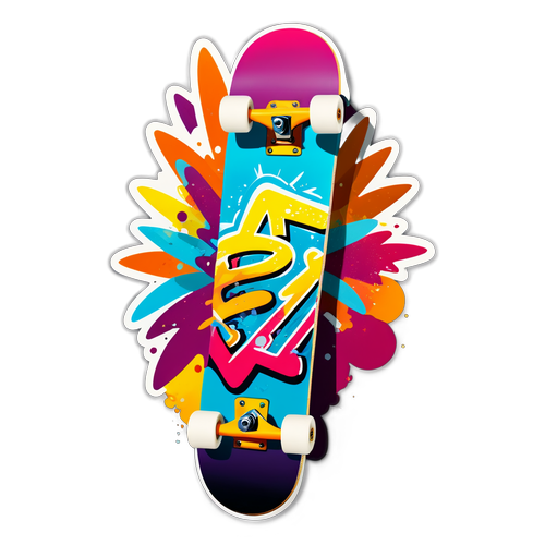 Skateboard Funky: Reka Bentuk Graffiti Penuh Warna yang Memikat Hati!