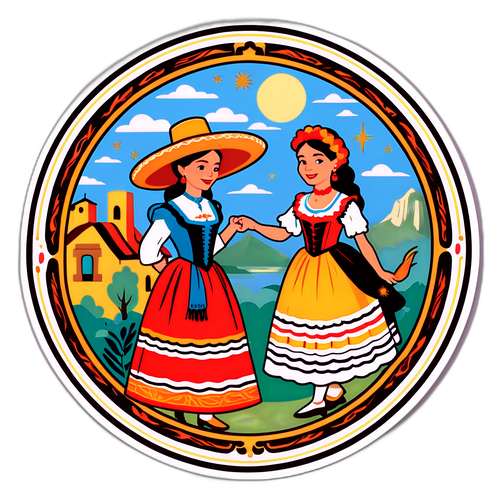 Autocollant vintage des contes argentins