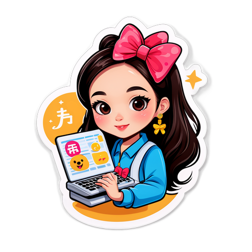 可爱的网络红人周珍贴纸