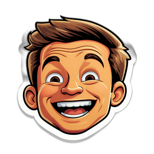 Sticker van Jelle De Beule met een brede glimlach