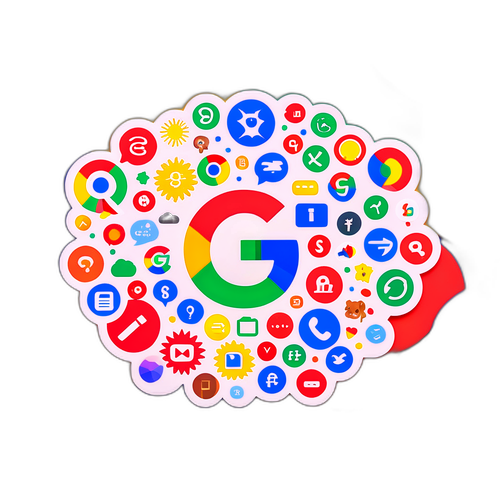 カラフルなGoogle検索エンジンアイコンのステッカー