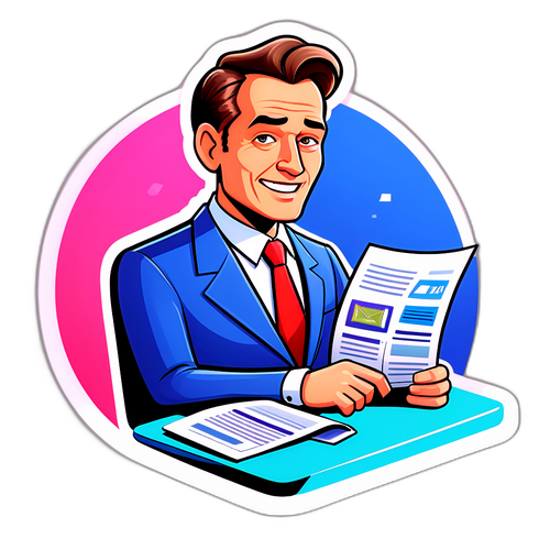 Karikatur eines Newsletter-Editors