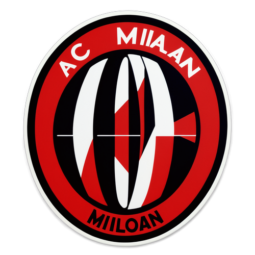 Sticker ya AC Milan na Rangi za Kijivu na Mwekundu