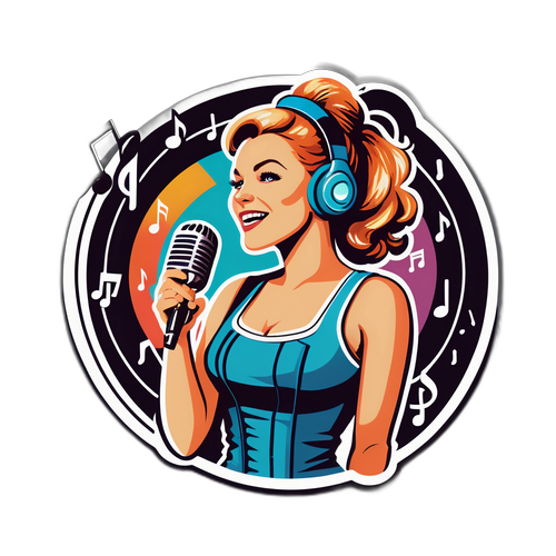 Retro stylový nálepka s Monikou Absolonovou