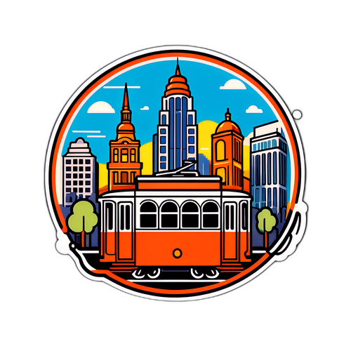Sticker mit stilisierter Straßenbahnlinie 27
