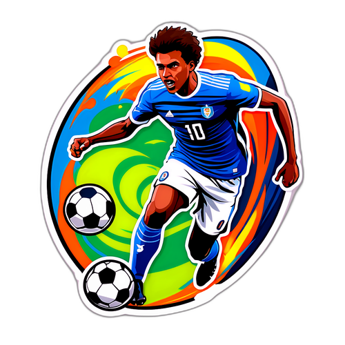 Ilustrasi Pemain Sepak Bola Dinamis