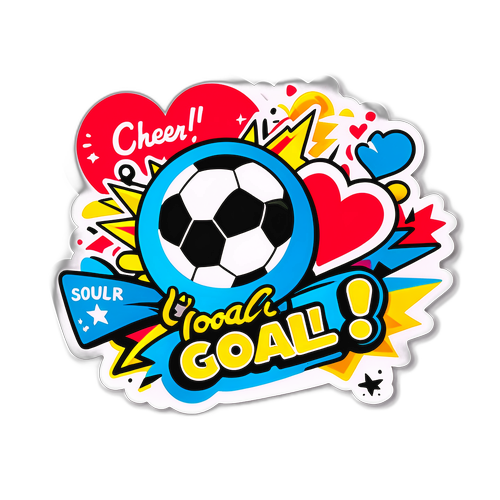 สติกเกอร์ฟุตบอล: "ยิง!!" และ "เชียร์ทีมด้วยหัวใจ!"