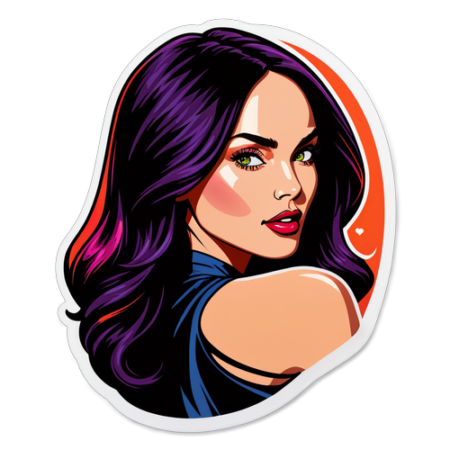 Glamour Terpancar! Stiker Megan Fox yang Memikat dan Penuh Warna!