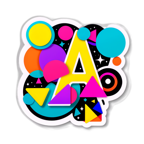 मज़ेदार अमूर्त स्टिकर 'aa'