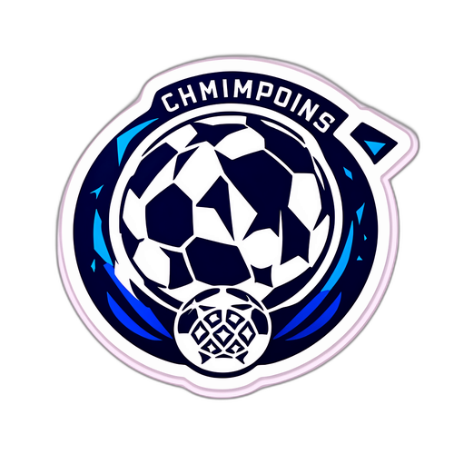 Наклейка з динамічним логотипом Ліги Чемпіонів у стилі сучасного футболу