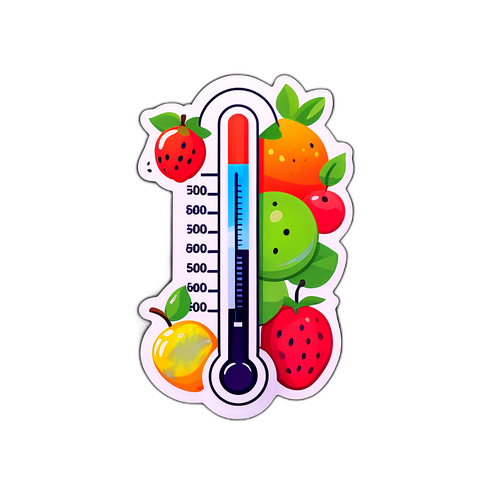 과일 수확 온도계 스티커 디자인