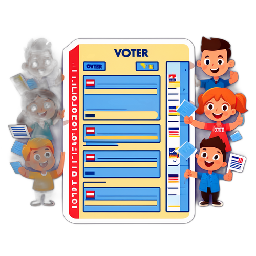 मतदाता सूचि का रंगीन चित्रण