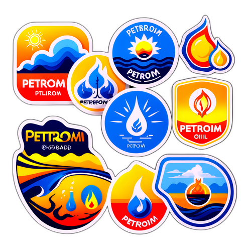 Autocolante cu motive de energie și ulei pentru marca Petrom