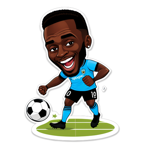 En legesyg karikatur af Michail Antonio