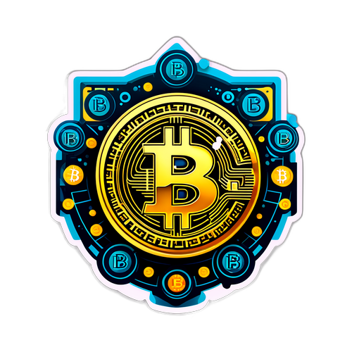 Abstrakt Bitcoin-symbol med digitala mynt