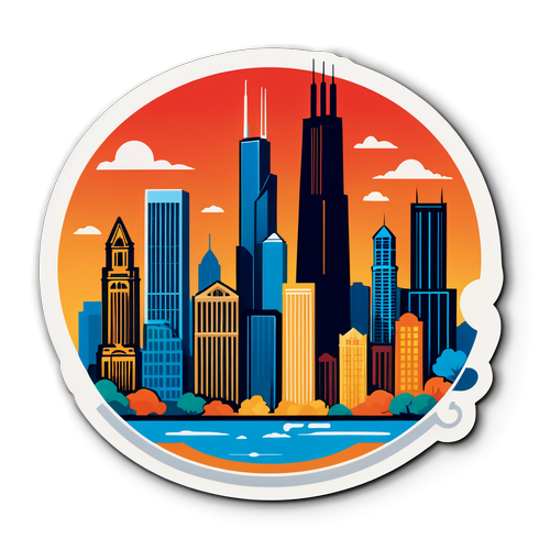 Diseño de Sticker de la Arquitectura de Chicago