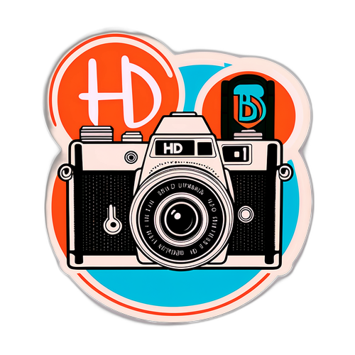 रेट्रो स्टाइल का स्टिकर: "HD"