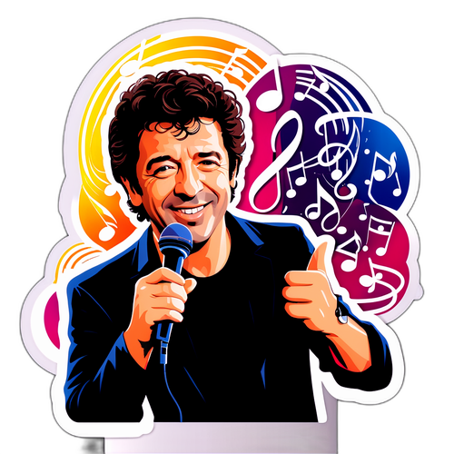 Patrick Bruel avec un microphone