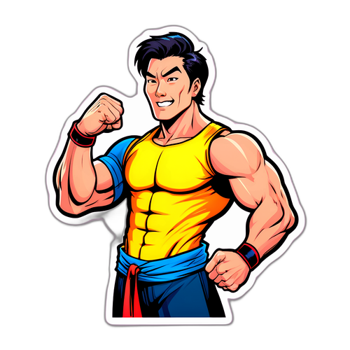 코믹 스타일 디자인 강조: 최홍만의 체격