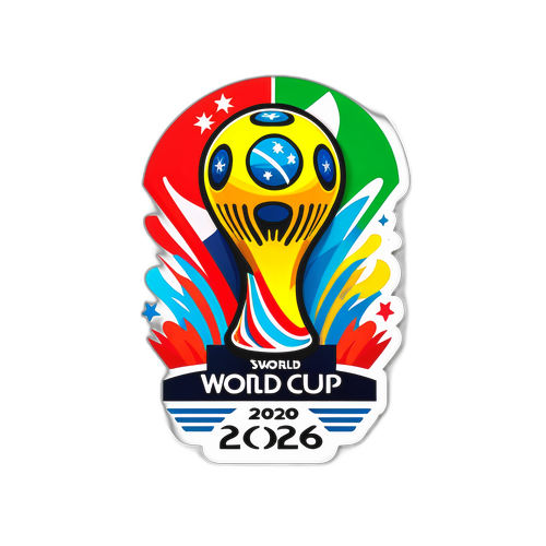 Aufkleber zur Feier der Sportarten und Veranstaltungsorte der Weltmeisterschaft 2026