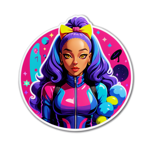 A estética de Doja Cat com cores neon