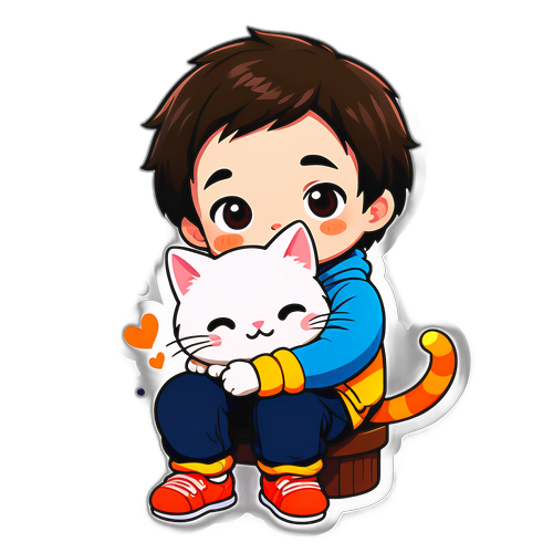 리틀 나솔 영식 캐릭터와 고양이 스티커