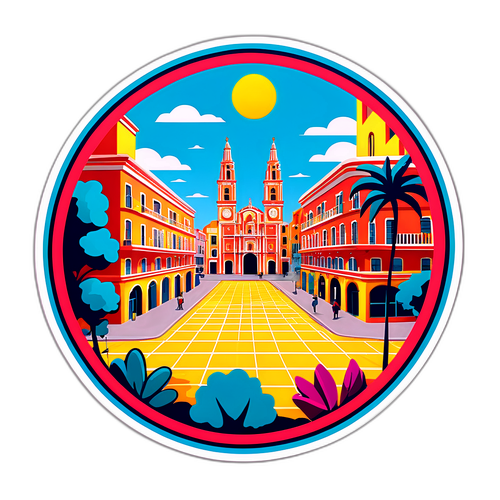 Stiker Plaza Colonia yang Cerah