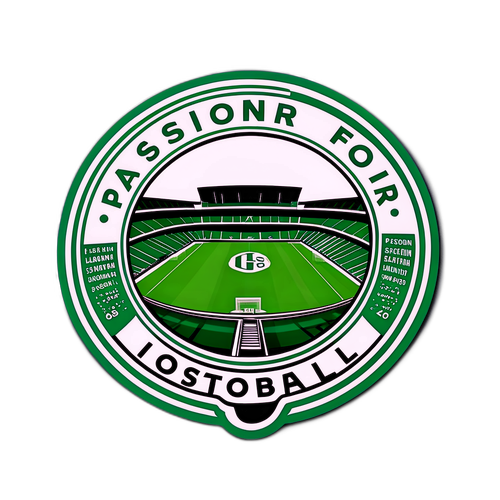 Sticker de un famoso estadio del Sporting de Lisboa, con la frase 'Pasión por el Fútbol'