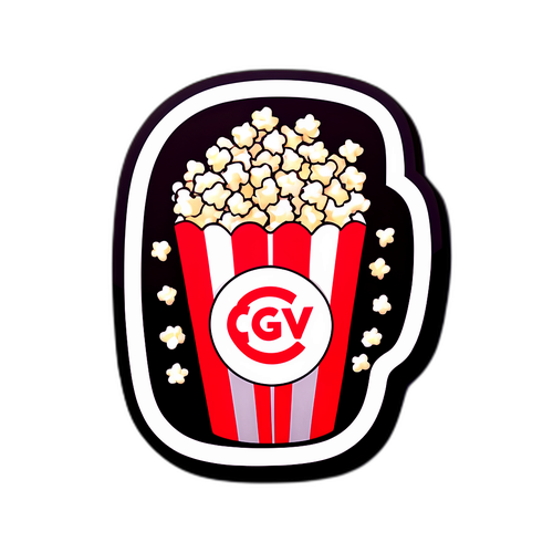 CGV 영화관 팝콘 스티커 디자인