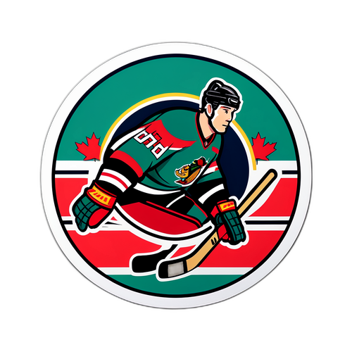 Наклейка, передающая атмосферу матча Оттава – Бостон