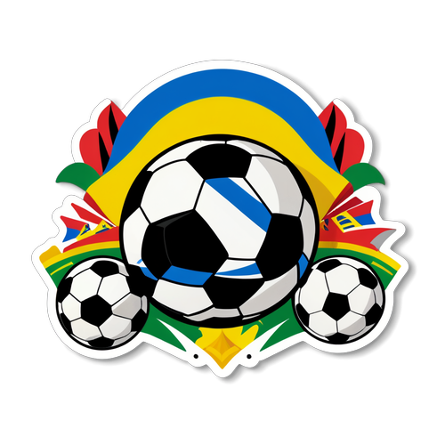 Sticker que representa la cultura colombiana y el fútbol