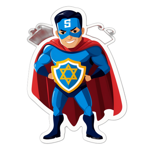 מדבקת גיבור על עם מגן בש Shape של ישראל