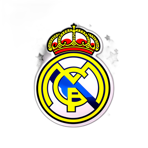 Sticker van het Real Madrid-logo met glinsterende sterren