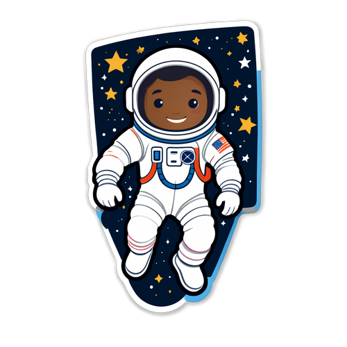 Astronaut Floating in Space Sticker