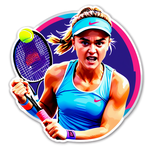 Sticker Svitolina cu Elemente de Tenis