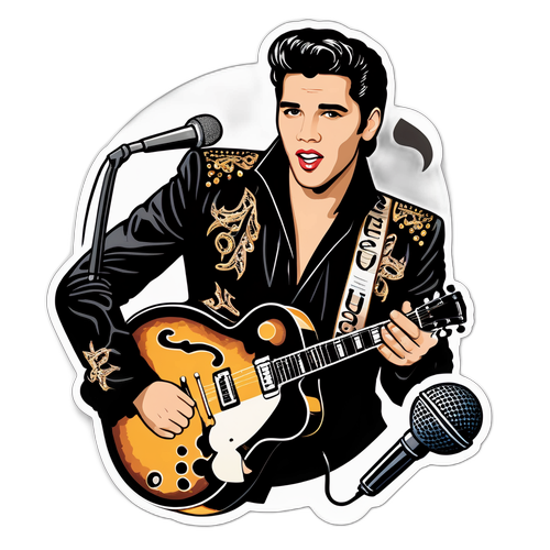 Rock 'n' Roll Elvis Sticker