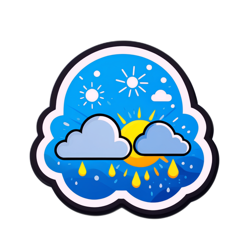 Sticker แสดงสภาพอากาศ: แดดและฝนพร้อมกัน