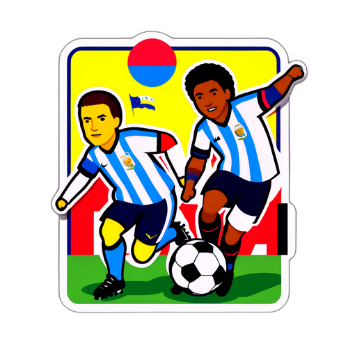 에콰도르와 아르헨티나 축구 경기 스티커